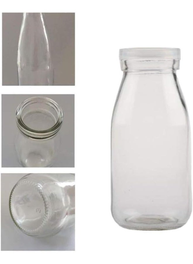 Luxoraq 200ml Plastic Juice Bottle with Caps, (Pack of 6) Clear Milk Bottles, Reusable Juice Containers with Leak-Proof White Lids, BPA-Free Smoothie Water Bottles for Homemade Beverages, Kombucha - Image 5